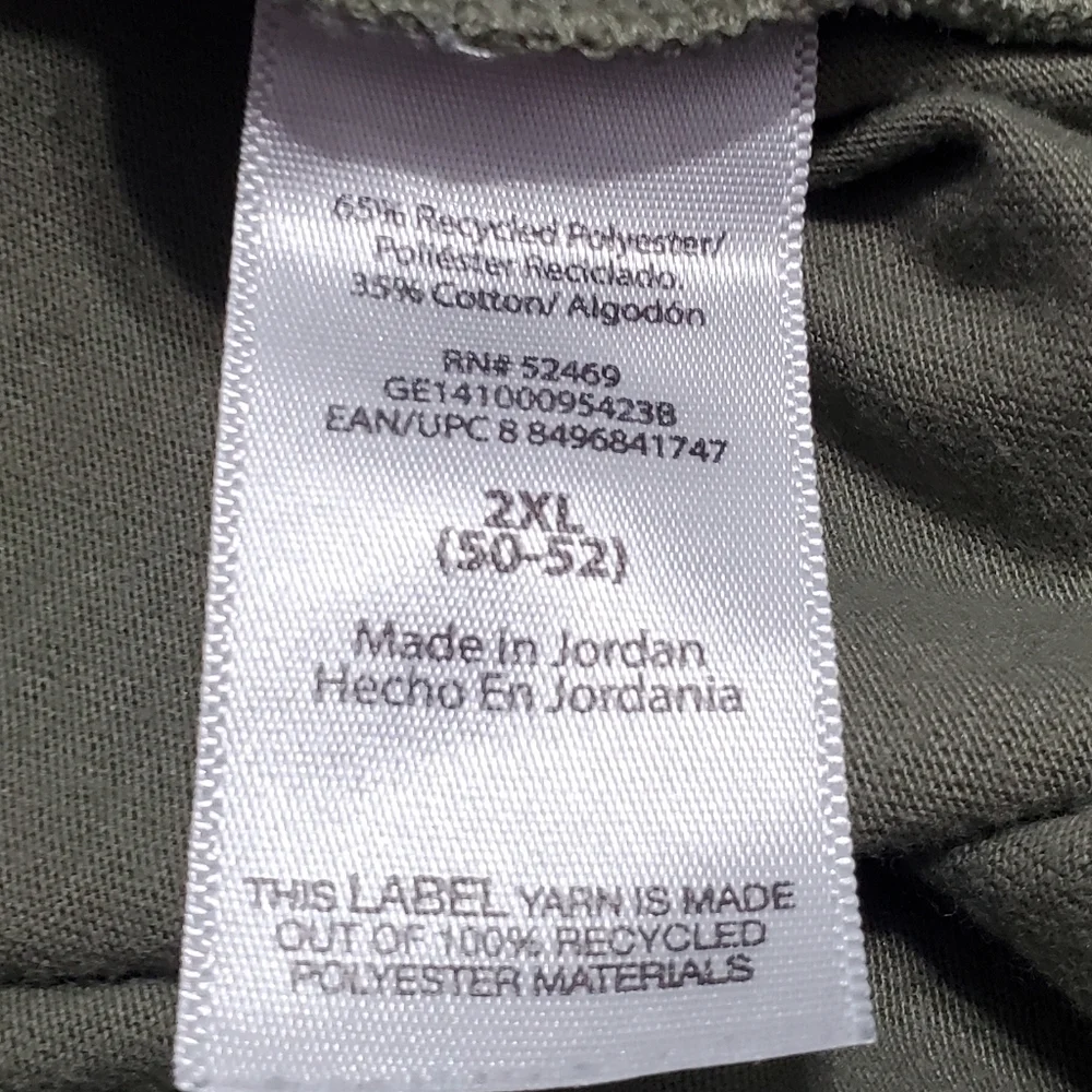 2/$30 George Men's Olive Short Sleeve V-Neck T-Shirt Size 2XL